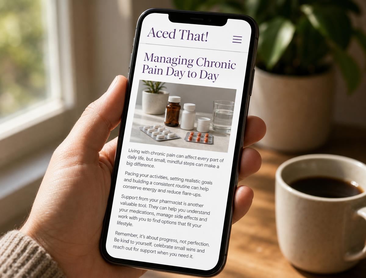 A patient reading a health article on a phone